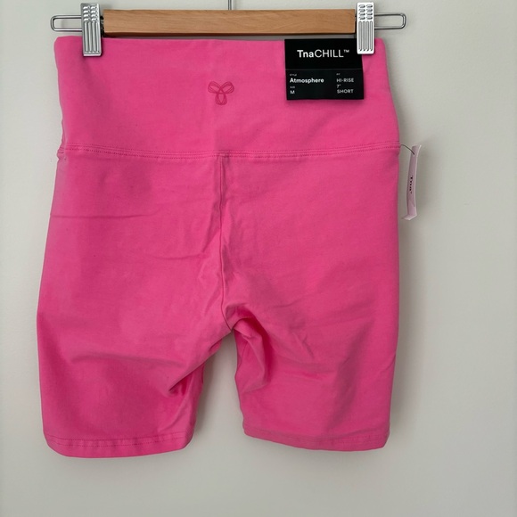 TNA Chill Atmosphere Hi-Rise 7” High-waisted Bike Shorts in Cosmo Pink Medium - Picture 2 of 8